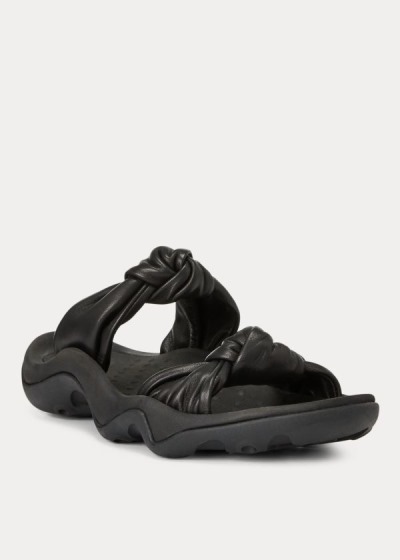 Women's Polo Ralph Lauren Knotted-Strap Leather Sandals | 963520XGH